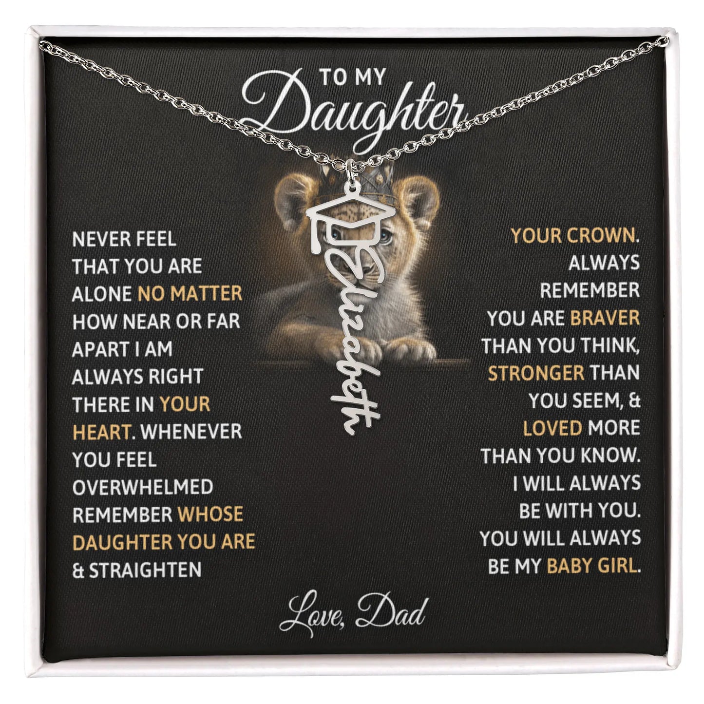 Personalized Name Necklace Daughter- Graduation New Chapter Gift ShineOn Fulfillment