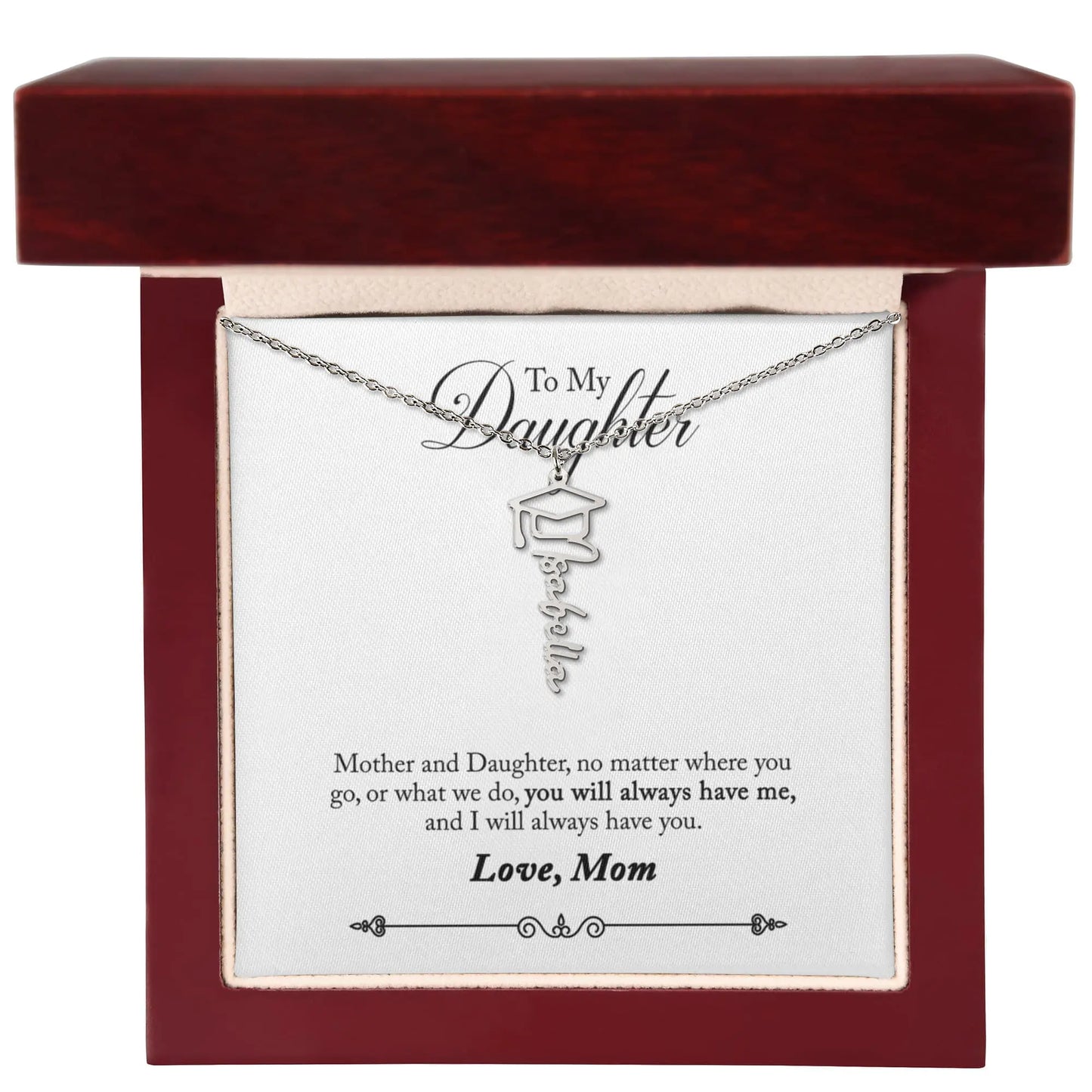 Personalized Graduation Necklace For Daughter - Custom Name Gift ShineOn Fulfillment