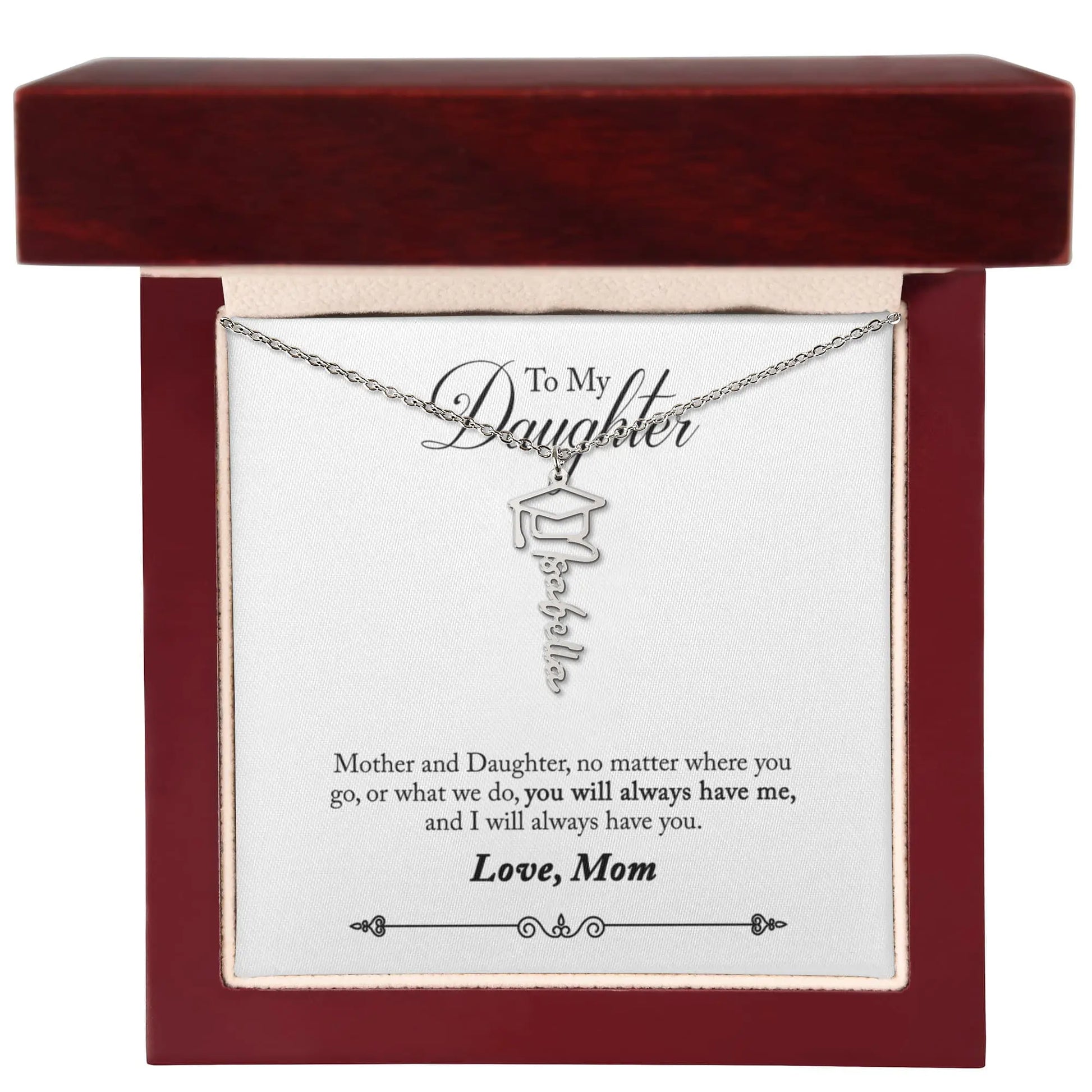 Personalized Graduation Necklace For Daughter - Custom Name Gift ShineOn Fulfillment