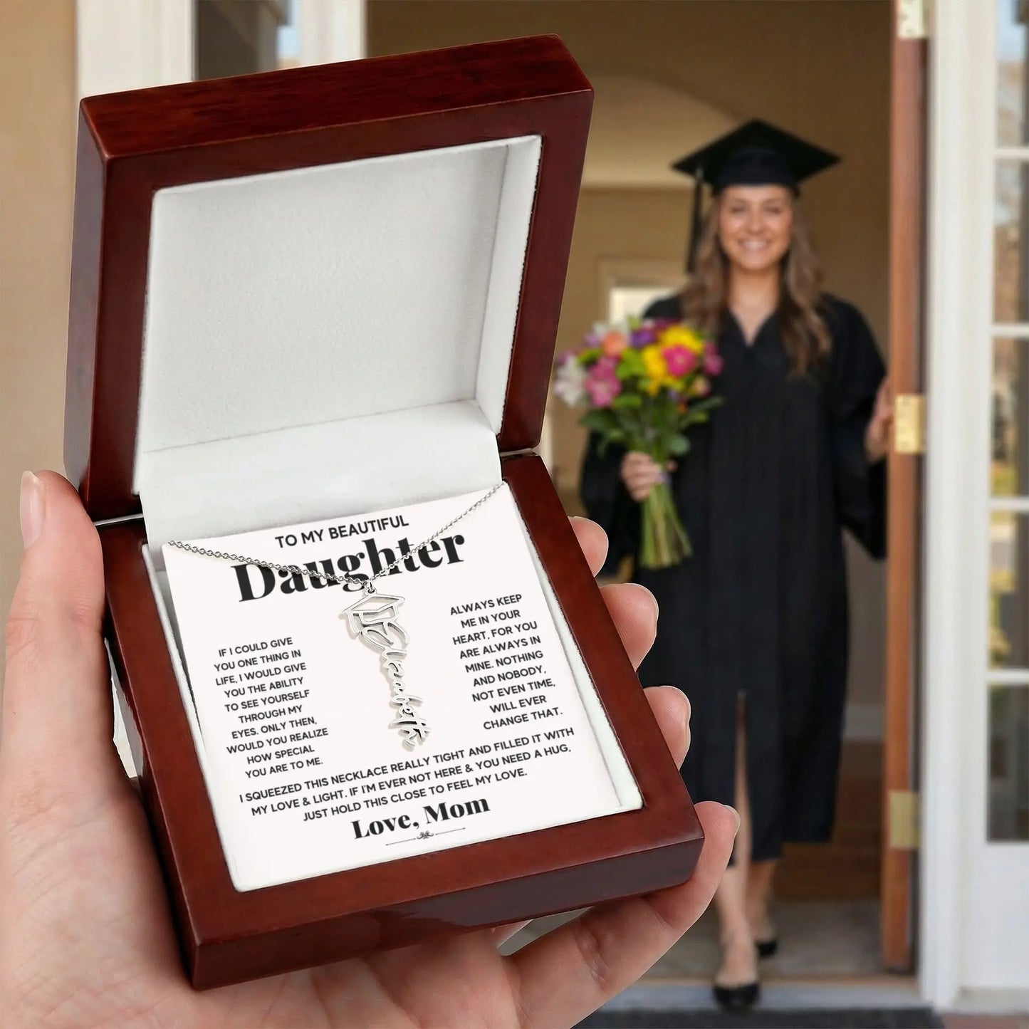 Personalized Graduation Name Necklace for Daughter - Custom Grad Gift ShineOn Fulfillment