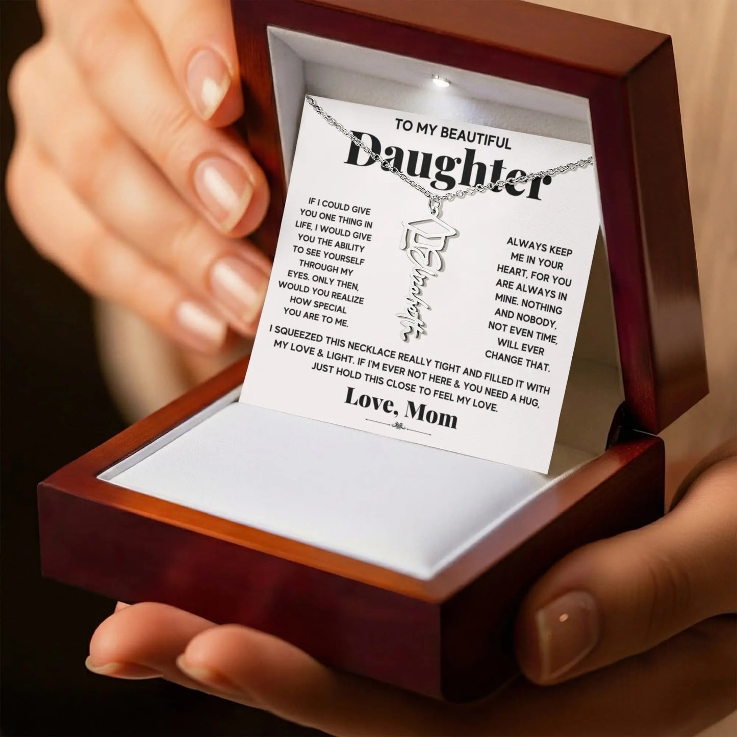 Personalized Graduation Name Necklace for Daughter - Custom Grad Gift ShineOn Fulfillment