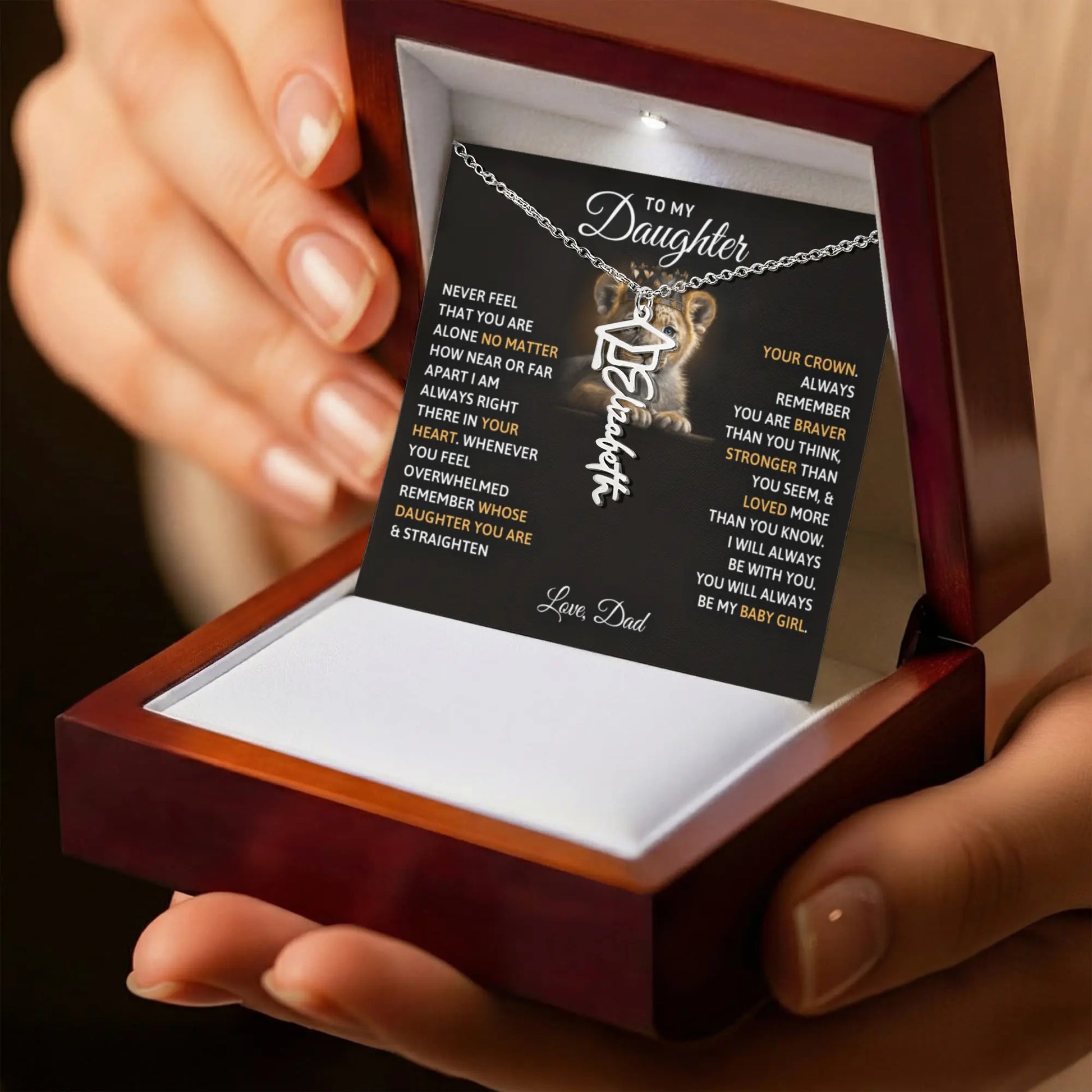 Personalized Name Necklace Daughter- Graduation New Chapter Gift ShineOn Fulfillment