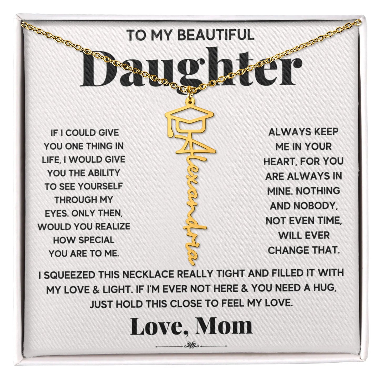 Personalized Graduation Name Necklace for Daughter - Custom Grad Gift ShineOn Fulfillment