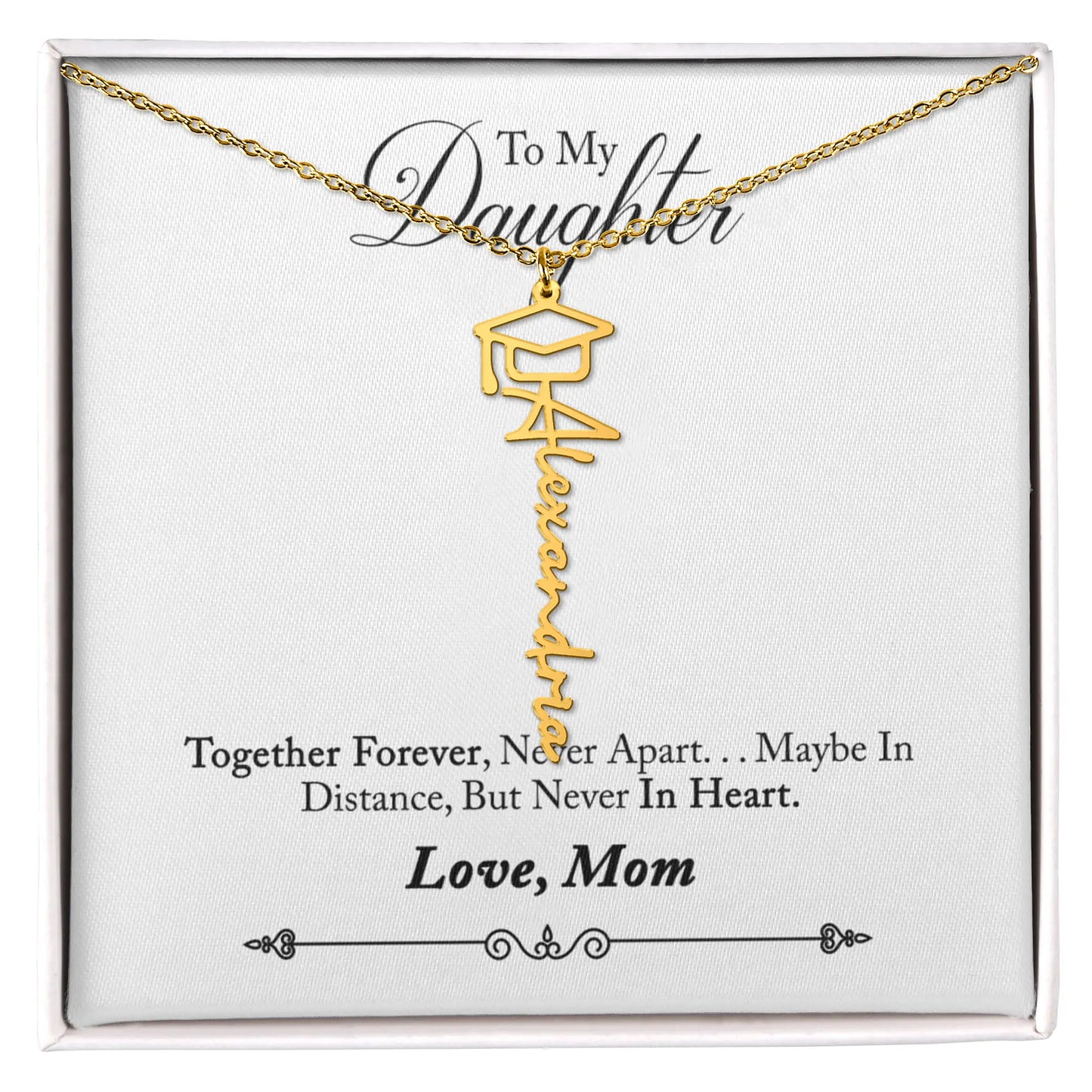 Personalized Name Necklace Daughter- Graduation New Chapter Gift ShineOn Fulfillment