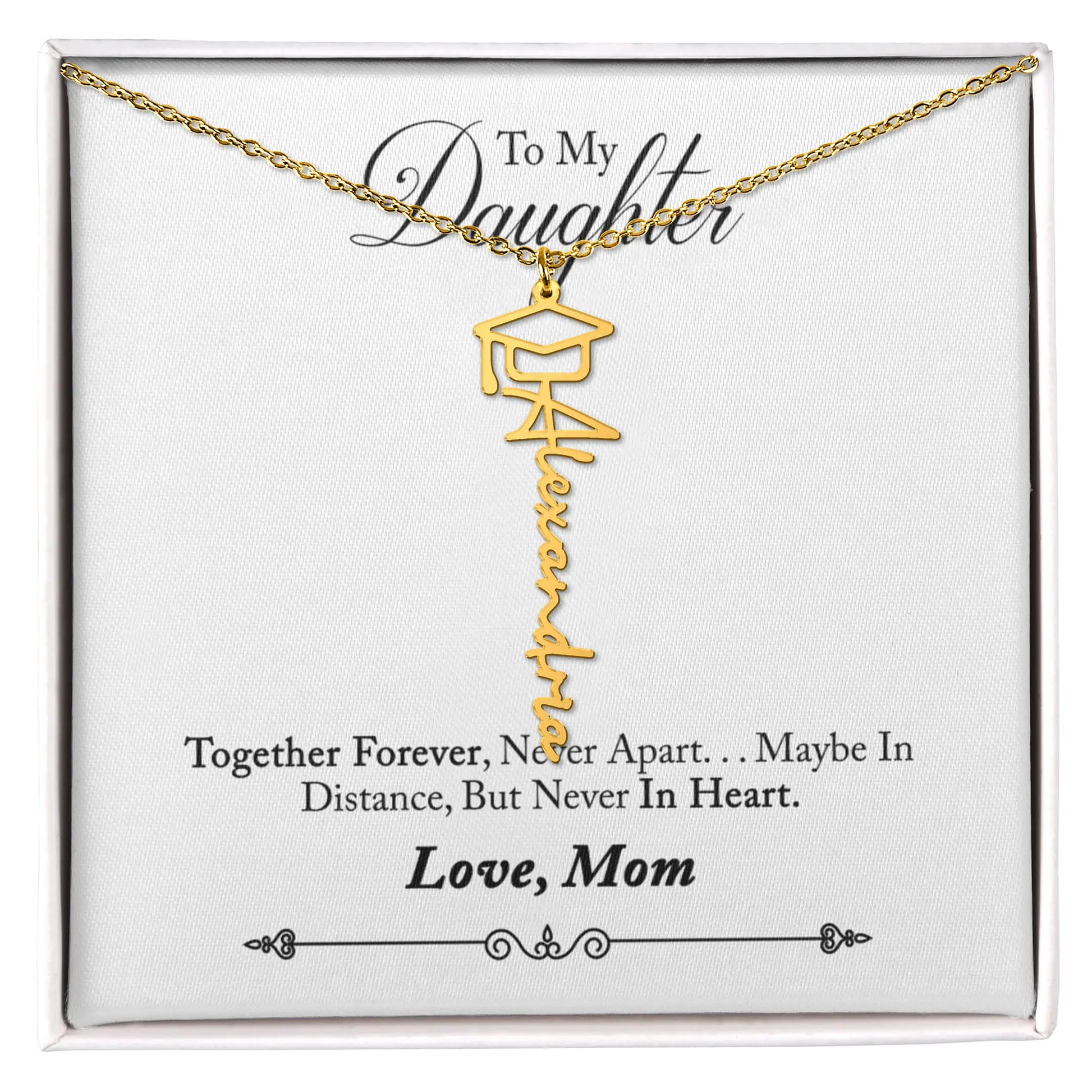 Personalized Name Necklace Daughter- Graduation New Chapter Gift ShineOn Fulfillment