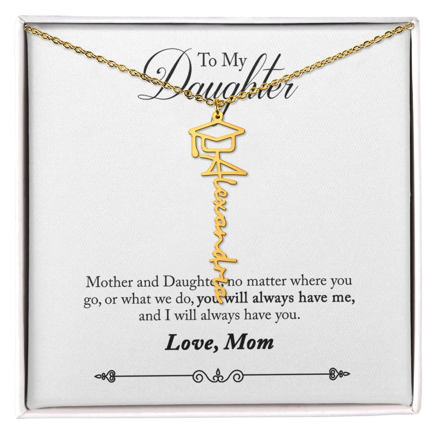 Personalized Graduation Necklace For Daughter - Custom Name Gift ShineOn Fulfillment