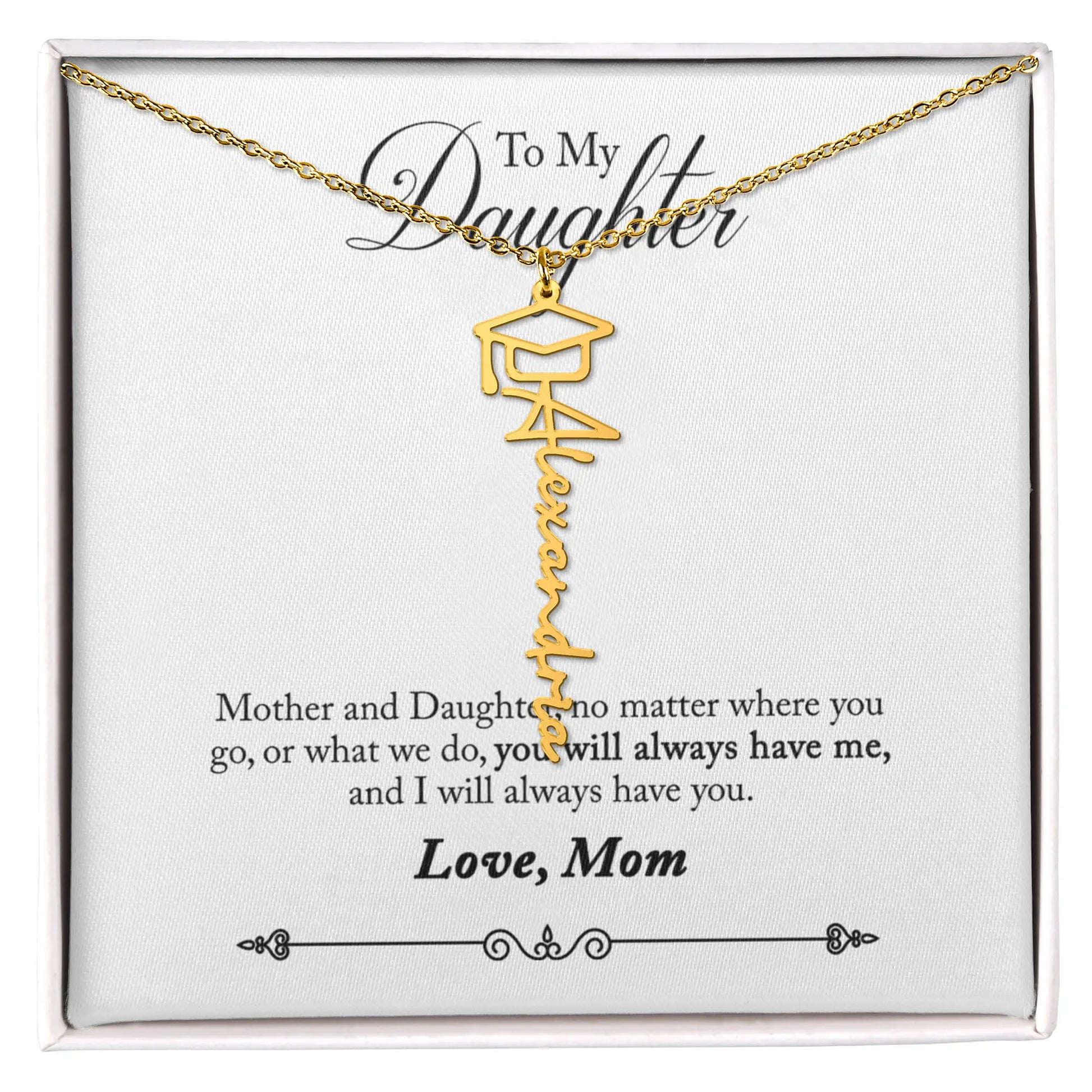 Personalized Graduation Necklace For Daughter - Custom Name Gift ShineOn Fulfillment