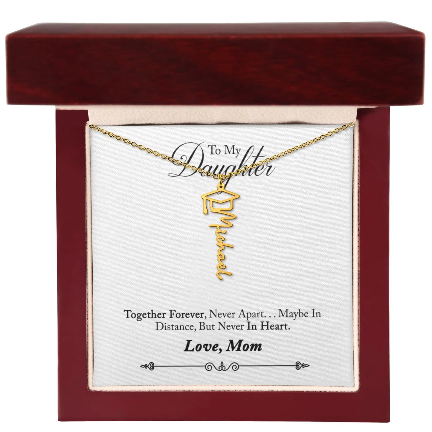 Personalized Name Necklace Daughter- Graduation New Chapter Gift ShineOn Fulfillment