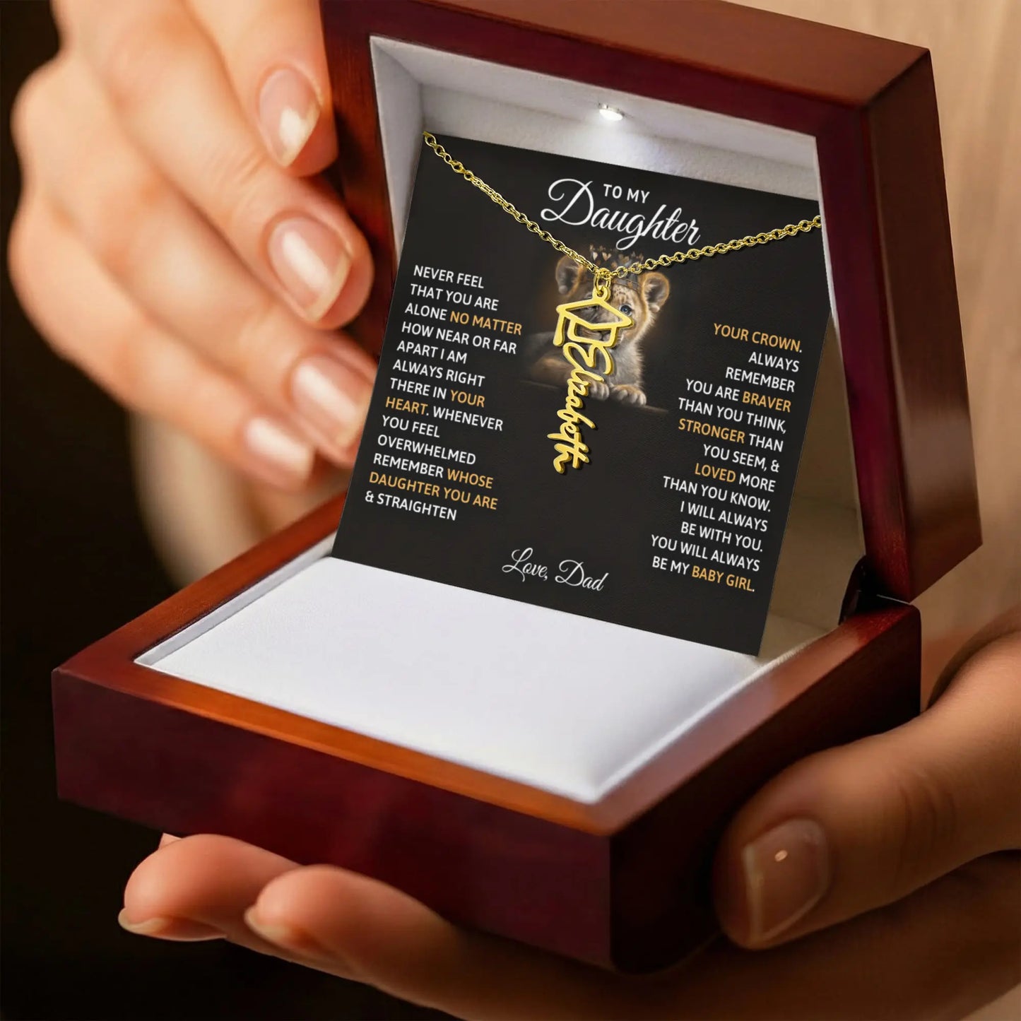 Personalized Name Necklace Daughter- Graduation New Chapter Gift ShineOn Fulfillment