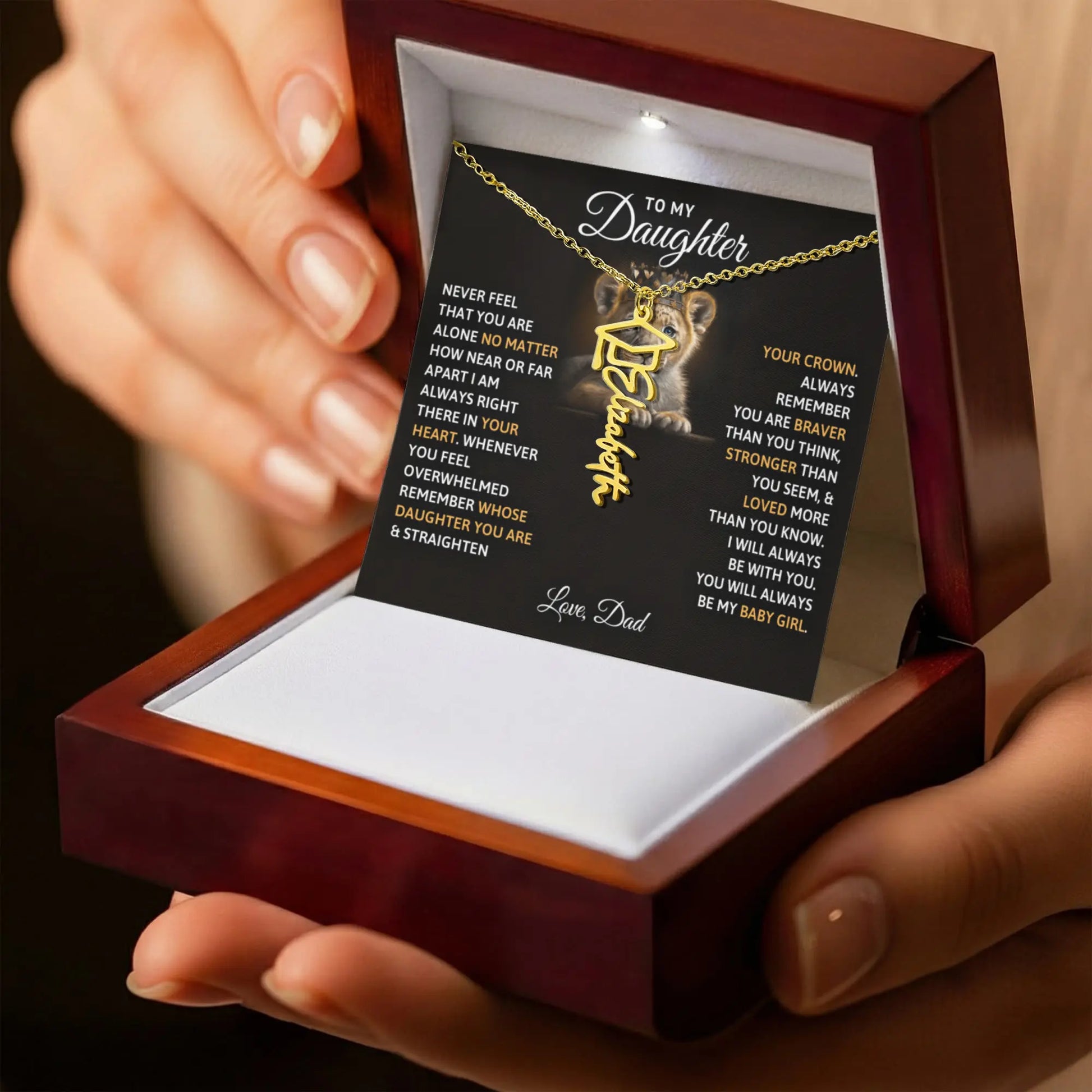 Personalized Name Necklace Daughter- Graduation New Chapter Gift ShineOn Fulfillment