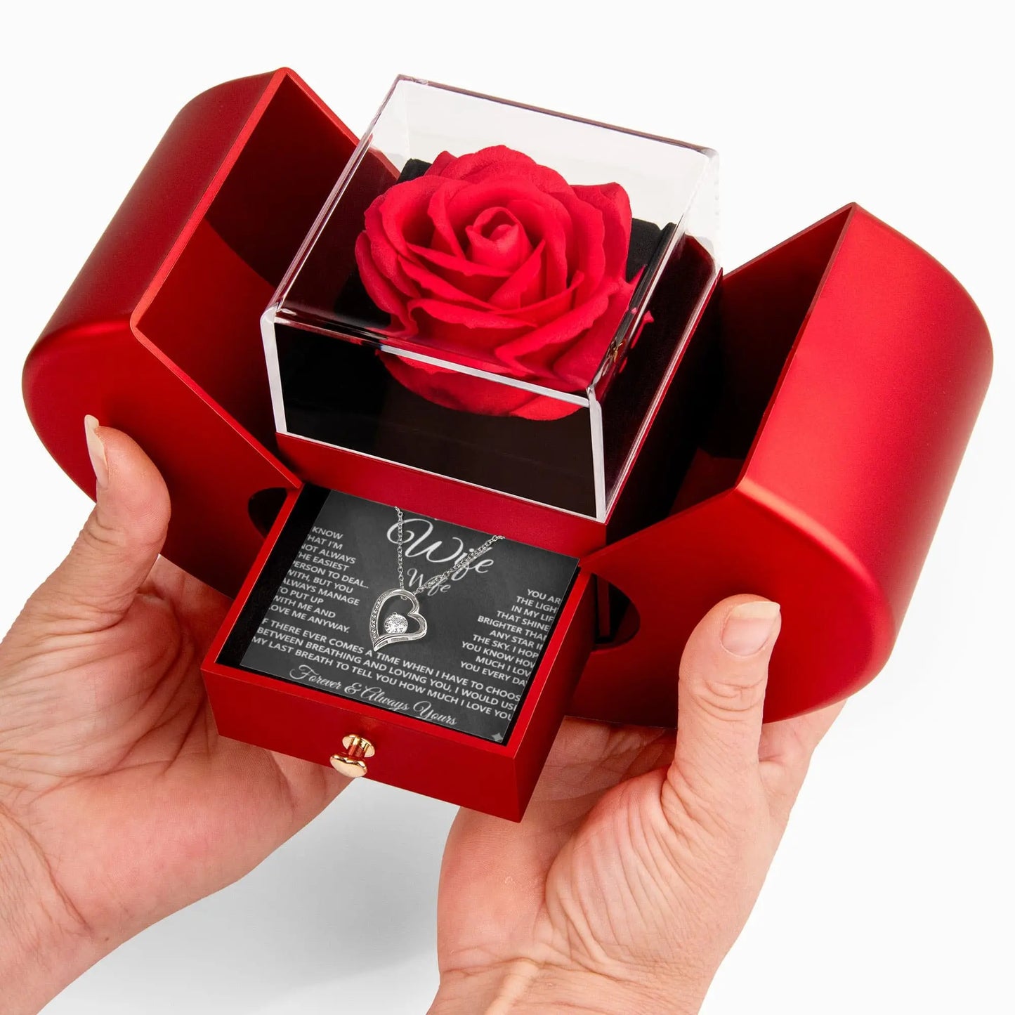 To My Wife / Soulmate – Forever Love Necklace with Heart Box ShineOn Fulfillment