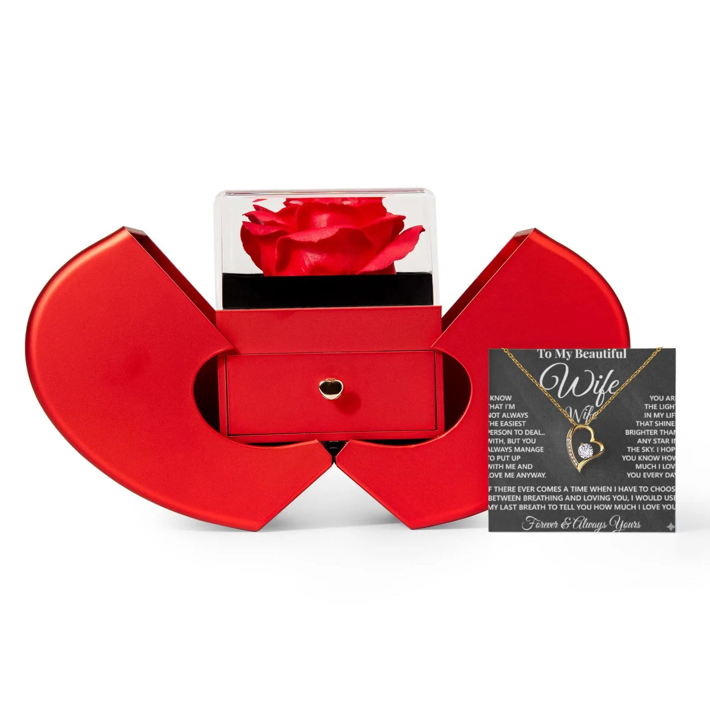 To My Wife / Soulmate – Forever Love Necklace with Heart Box ShineOn Fulfillment