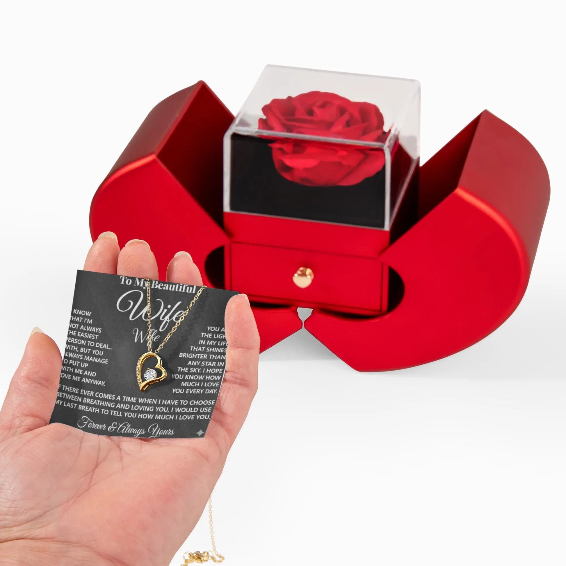 To My Wife / Soulmate – Forever Love Necklace with Heart Box ShineOn Fulfillment