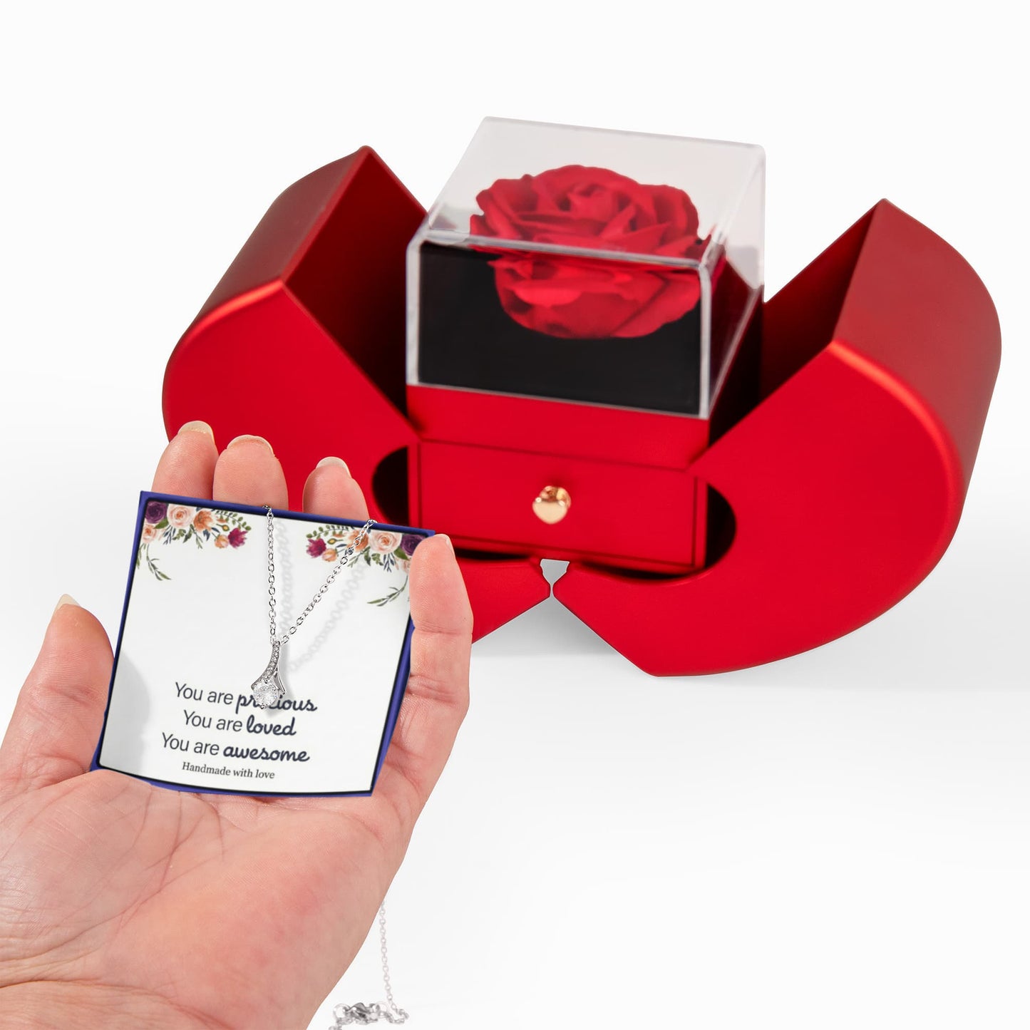 You Are Precious – To My Mom, Wife, Sister, Daughter, Girlfriend & Soulmate | Alluring Beauty Necklace & Heart Box Gift Set