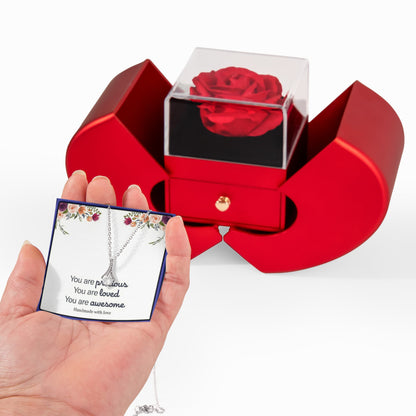 You Are Precious – To My Mom, Wife, Sister, Daughter, Girlfriend & Soulmate | Alluring Beauty Necklace & Heart Box Gift Set