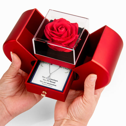 You Are Precious – To My Mom, Wife, Sister, Daughter, Girlfriend & Soulmate | Alluring Beauty Necklace & Heart Box Gift Set