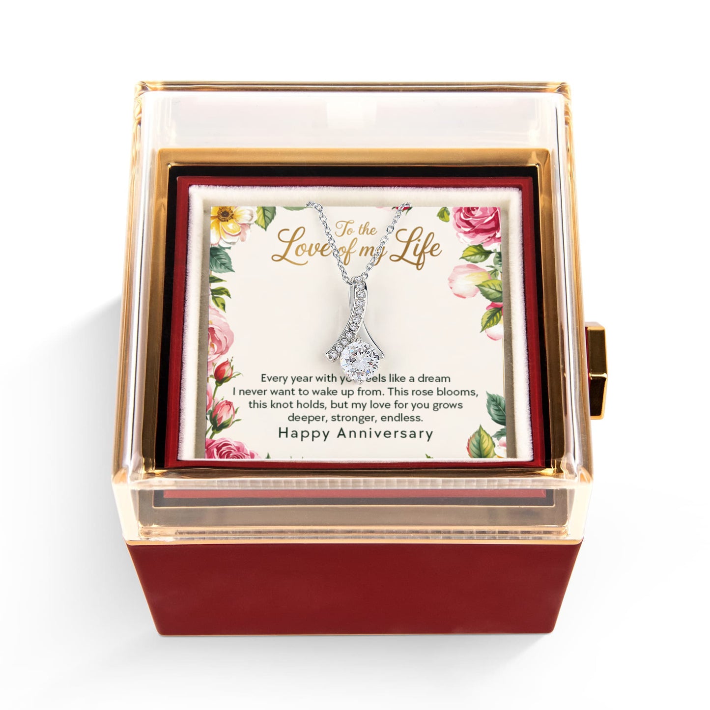 To My Soulmate– Alluring Beauty Necklace with Anniversary Message Card
