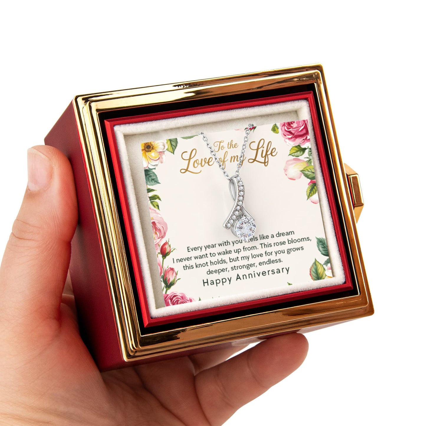 To My Soulmate– Alluring Beauty Necklace with Anniversary Message Card