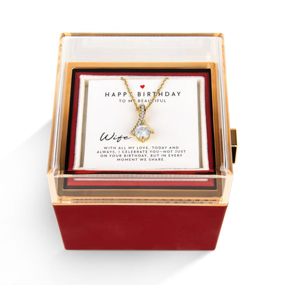 Happy Birthday My Beautiful Wife – Alluring Beauty Necklace with Birthday Message Card