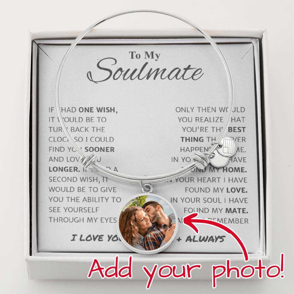 To My Wife, Soulmate, or Girlfriend – Personalized Heart Bangle That Keeps You Close