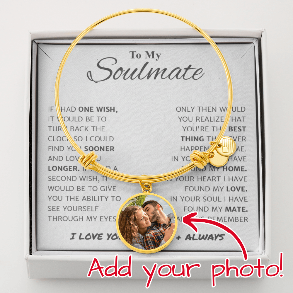 To My Wife, Soulmate, or Girlfriend – Personalized Heart Bangle That Keeps You Close