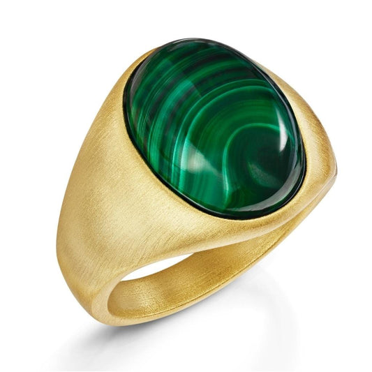 Classic Oval Malachite Ring Fervor Montreal