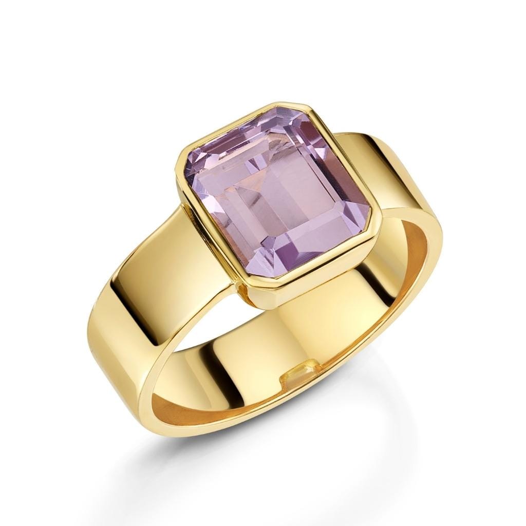 Gorgeous Octagon Pink Amethyst Boss Babe Ring Fervor Montreal