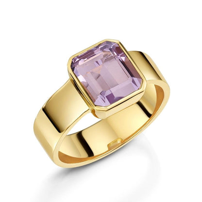 Gorgeous Octagon Pink Amethyst Boss Babe Ring Fervor Montreal