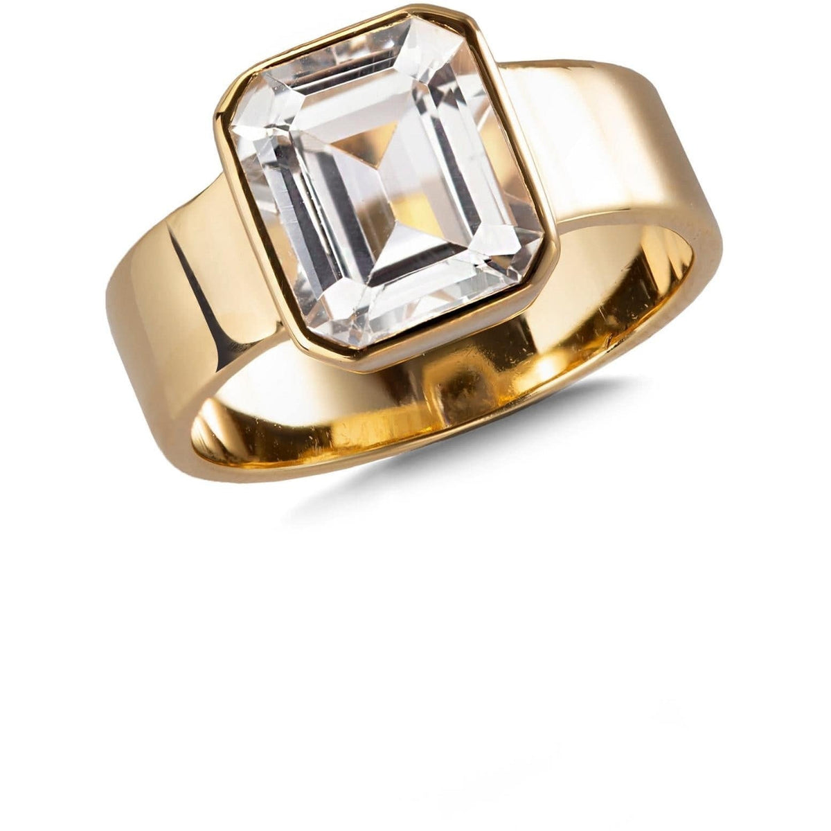 Gorgeous Octagon White Topaz Boss Babe Ring Fervor Montreal