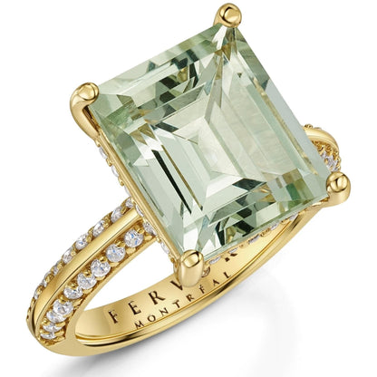 Green Amethyst Emerald Cut Cocktail Ring Fervor Montreal