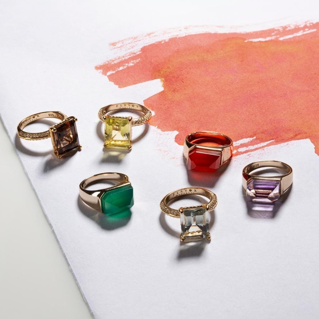 Green Amethyst Emerald Cut Cocktail Ring Fervor Montreal