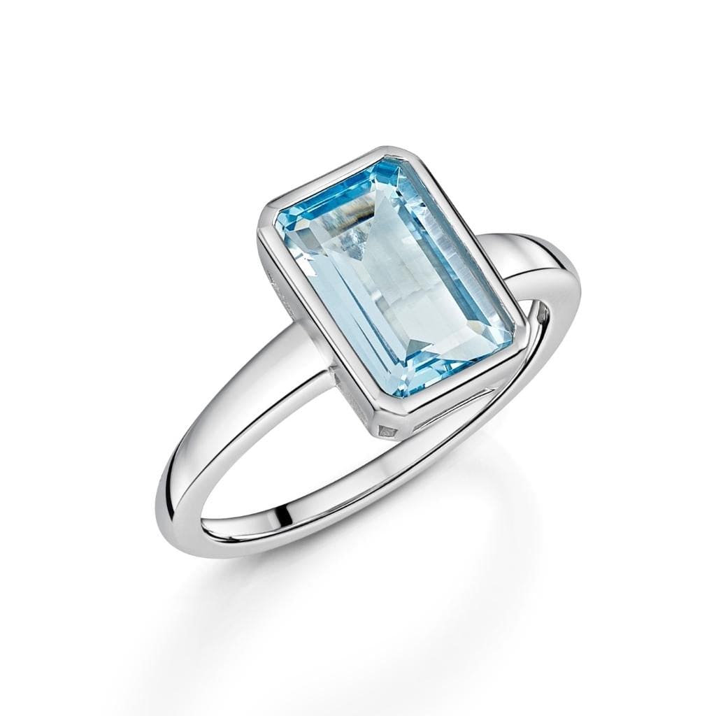 Octagon Bar Sky Blue Topaz Ring Fervor Montreal