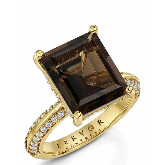 Smoky Quartz Emerald Cut Cocktail Ring Fervor Montreal