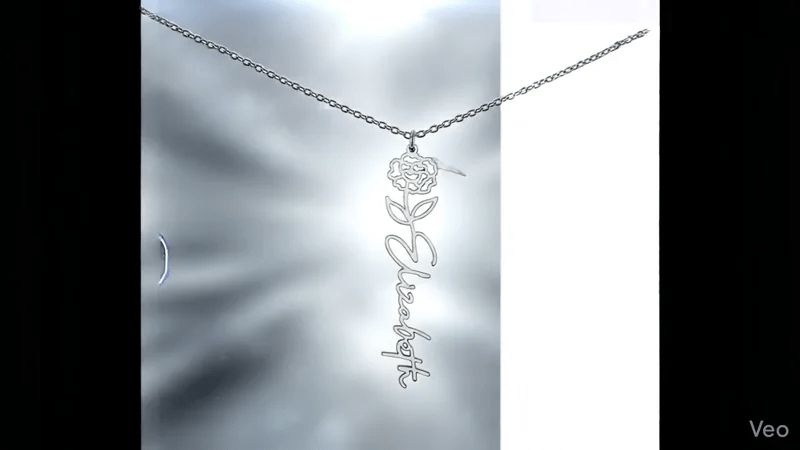 Personalized Birth Flower Name Necklace for Daughter, Sister, Wife, Niece, Soulmate, Girlfriend, Granddaughter & Mom