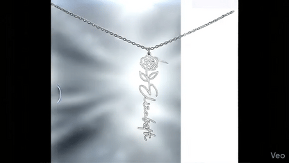Personalized Birth Flower Name Necklace for Daughter, Sister, Wife, Niece, Soulmate, Girlfriend, Granddaughter & Mom